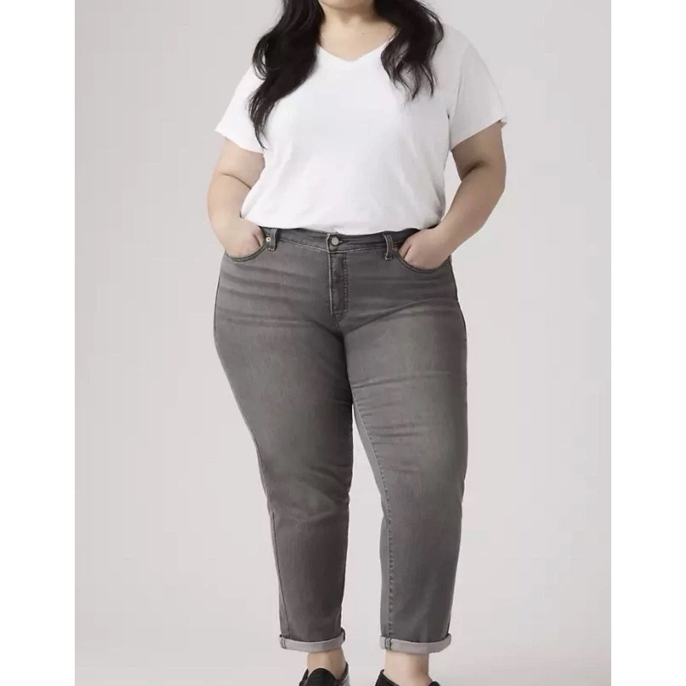 NWT Levi's Boyfriend Jeans Womens 24W Night Is Young (Gray w/black Wash) Levis
